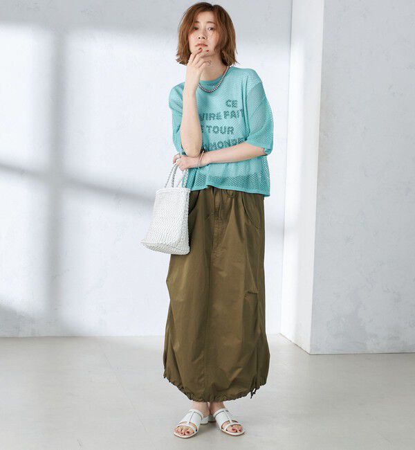 SHIPS for women「〈手洗い可能〉メッシュ編 半袖 ニット プルオーバー」|ニット・セーター|