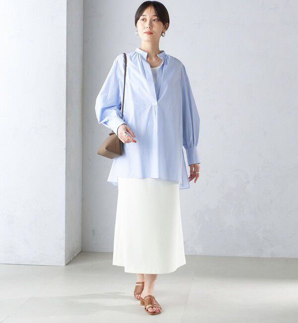 SHIPS for women「〈手洗い可能〉コットン ギャザー チュニック ブラウス」|シャツ・ブラウス|