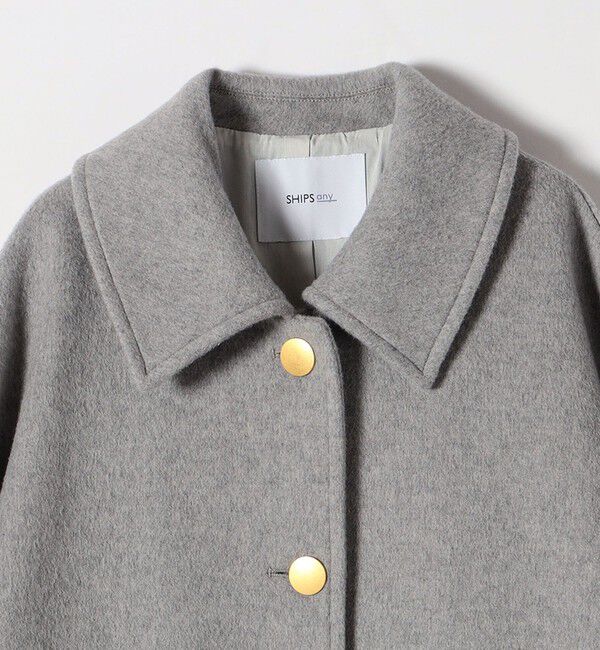 SHIPS any「SHIPS any: ノンミュールジングウール ステンカラー ミディ コート」|ステンカラーコート|