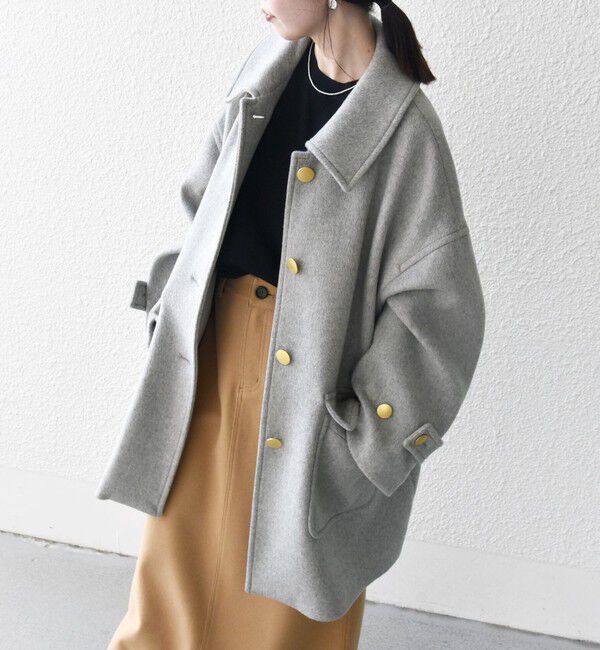 SHIPS any「SHIPS any: ノンミュールジングウール ステンカラー ミディ コート」|ステンカラーコート|