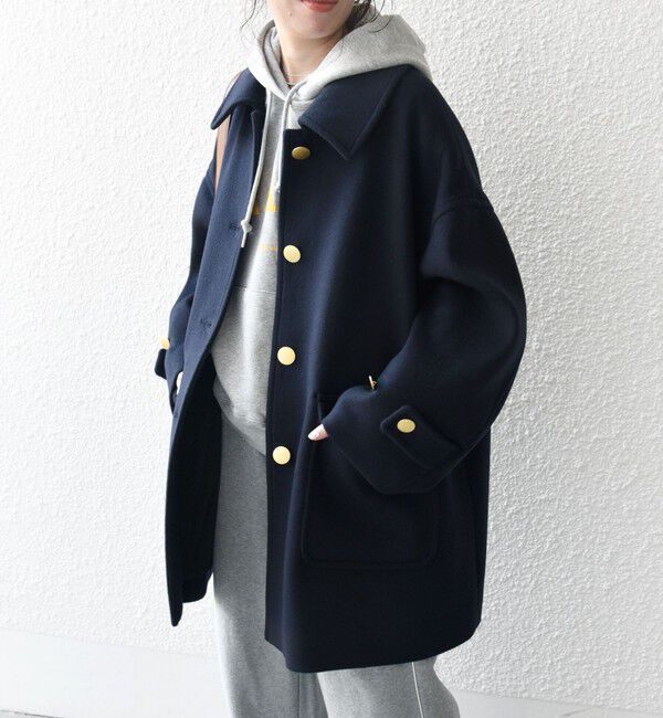 SHIPS any「SHIPS any: ノンミュールジングウール ステンカラー ミディ コート」|ステンカラーコート|