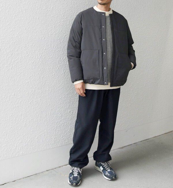 SHIPS any「SHIPS any: 〈撥水・防風等〉多機能 リップストップ 中綿  ノーカラー ブルゾン◇」|ブルゾン・スタジャン|
