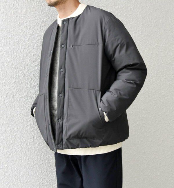 SHIPS any「SHIPS any: 〈撥水・防風等〉多機能 リップストップ 中綿  ノーカラー ブルゾン◇」|ブルゾン・スタジャン|
