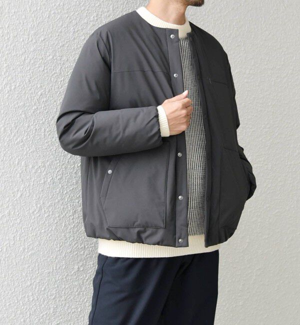 SHIPS any「SHIPS any: 〈撥水・防風等〉多機能 リップストップ 中綿  ノーカラー ブルゾン◇」|ブルゾン・スタジャン|