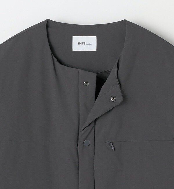 SHIPS any「SHIPS any: 〈撥水・防風等〉多機能 リップストップ 中綿  ノーカラー ブルゾン◇」|ブルゾン・スタジャン|