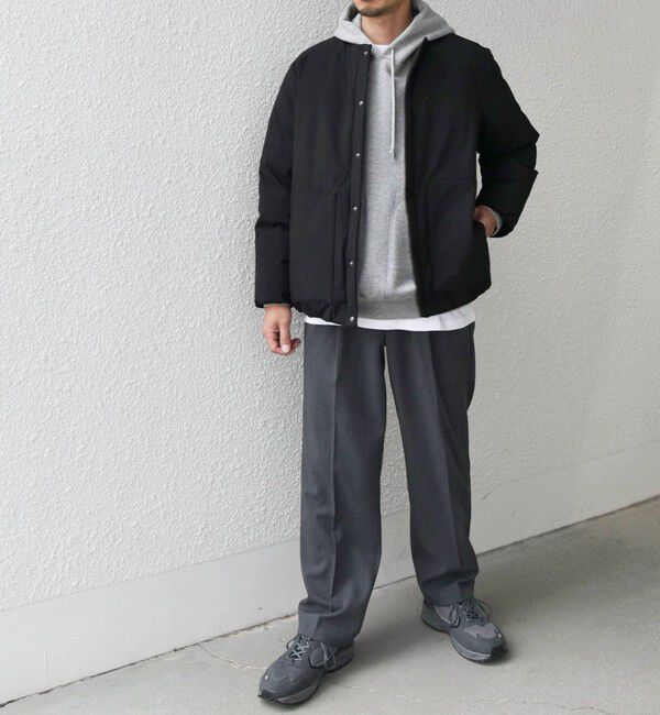 SHIPS any「SHIPS any: 〈撥水・防風等〉多機能 リップストップ 中綿  ノーカラー ブルゾン◇」|ブルゾン・スタジャン|