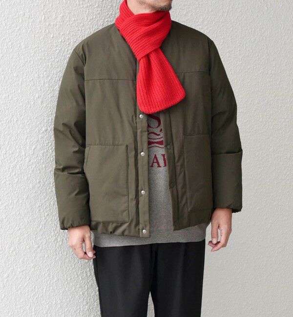 SHIPS any「SHIPS any: 〈撥水・防風等〉多機能 リップストップ 中綿  ノーカラー ブルゾン◇」|ブルゾン・スタジャン|