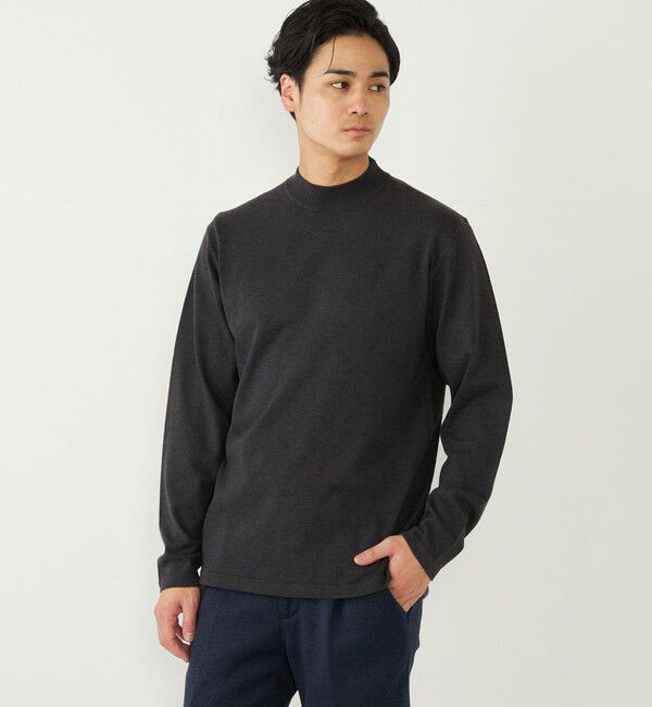 SHIPS Colors 「SHIPS Colors:〈吸湿発熱・手洗い可能〉Solist(R) Heat モックネック ニット」|ニット・セーター|ダークグレー