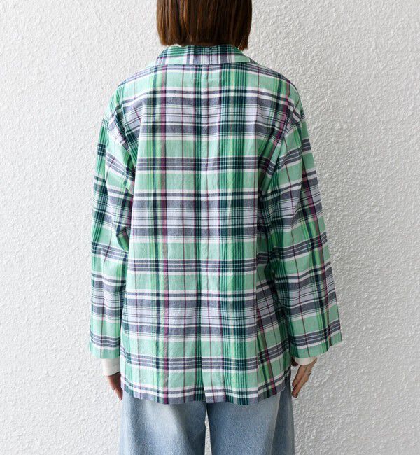 SHIPS any「SHIPS any:〈洗濯機可能〉マドラス チェック テーラード シャツ ジャケット」|テーラードジャケット|