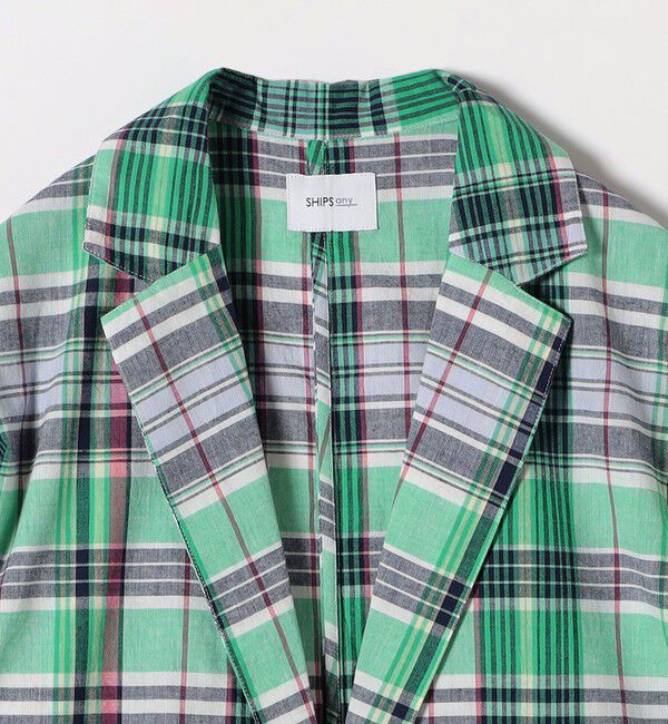 SHIPS any「SHIPS any:〈洗濯機可能〉マドラス チェック テーラード シャツ ジャケット」|テーラードジャケット|