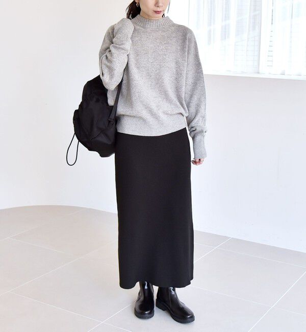 quaranciel「《一部追加予約》quaranciel: AQUA カシミヤ ミックス 2way ハイネック カーディガン」|カーディガン|