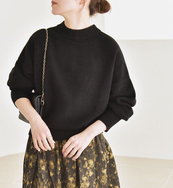 quaranciel「《一部追加予約》quaranciel: AQUA カシミヤ ミックス 2way ハイネック カーディガン」|カーディガン|