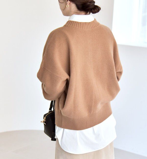 quaranciel「《一部追加予約》quaranciel: AQUA カシミヤ ミックス 2way ハイネック カーディガン」|カーディガン|