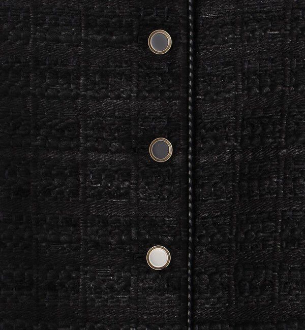 DES PRES「シックツイード クルーネックジャケット」|ノーカラージャケット|