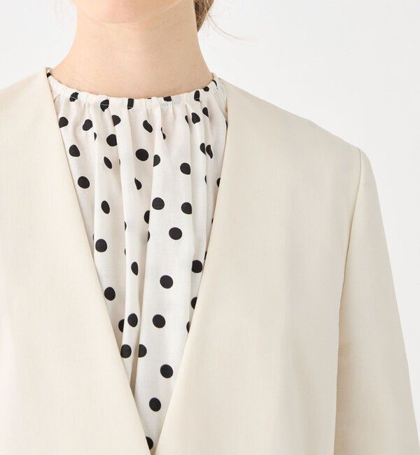 Ballsey「リネンレーヨンストレッチ ノーカラージャケット」|ノーカラージャケット|