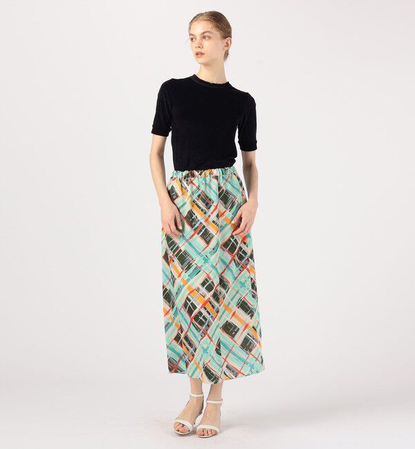 Ballsey「プラッドペイントプリント イージーラップスカート」|スカート|