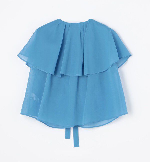 TOMORROWLAND collection「ルコットンオーガンジー カスケードラッフルカラーブラウス」|シャツ・ブラウス|65 ブルー