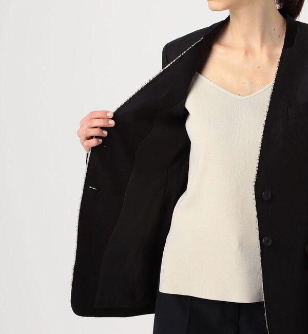 DES PRES「モヘヤウールリネン ノーカラージャケット」|テーラードジャケット|