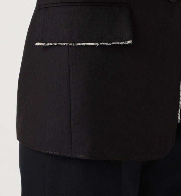 DES PRES「モヘヤウールリネン ノーカラージャケット」|テーラードジャケット|