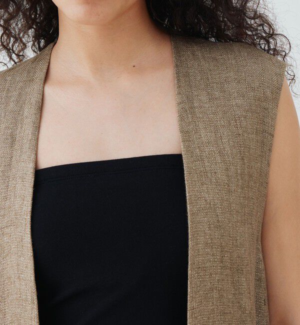 GALERIE VIE「グリッターリネン ロングジレ」|ベスト・ジレ|