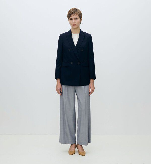 TOMORROWLAND ネイビー セットアップ (ダブルブレストジャケット) スーパーウール ダブルブレストジャケット（TOMORROWLAND collection