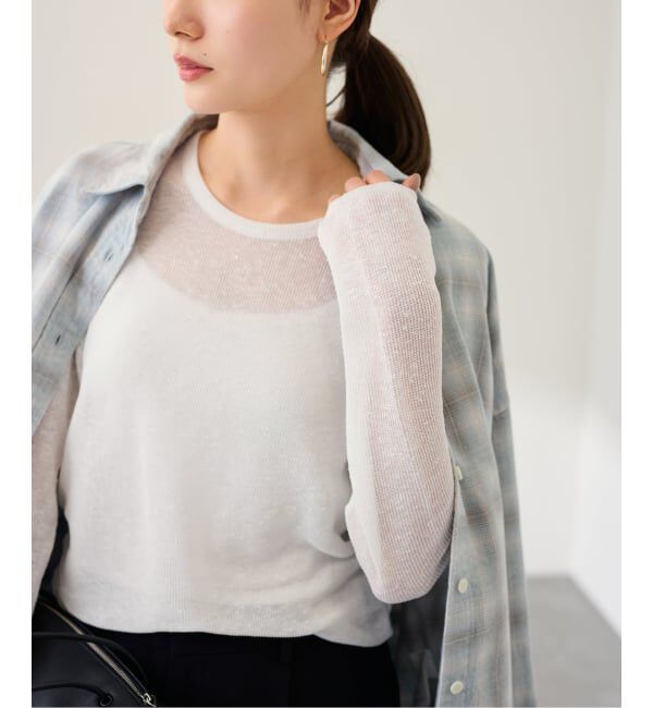 FRAMeWORK「Uネックニットプルオーバー」|ニット・セーター|ホワイト