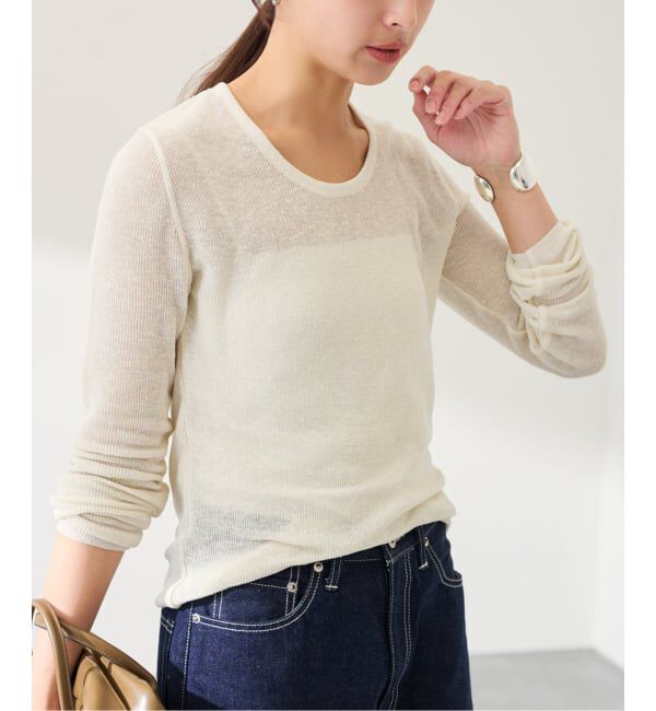 FRAMeWORK「Uネックニットプルオーバー」|ニット・セーター|ナチュラル