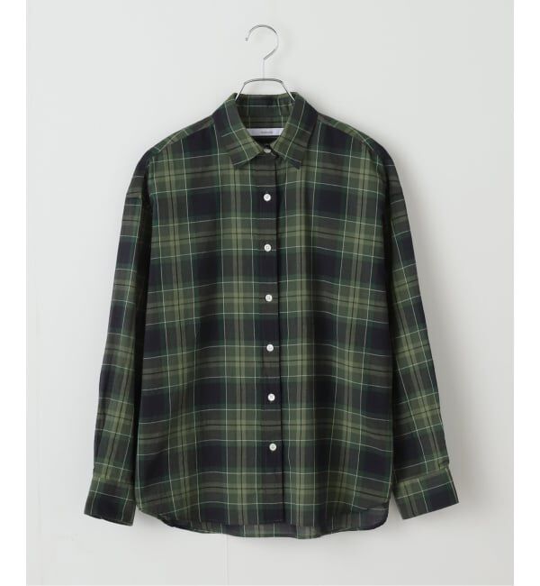 FRAMeWORK「コットンウールチェックレギュラーシャツ」|シャツ・ブラウス|グリーン