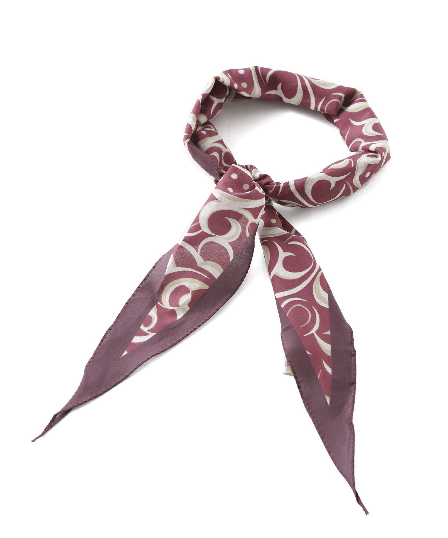 NANO universe「Altea/DIAMANTE/コットンシルク　ネッカチーフ　パターン」|マフラー|ボルドー3