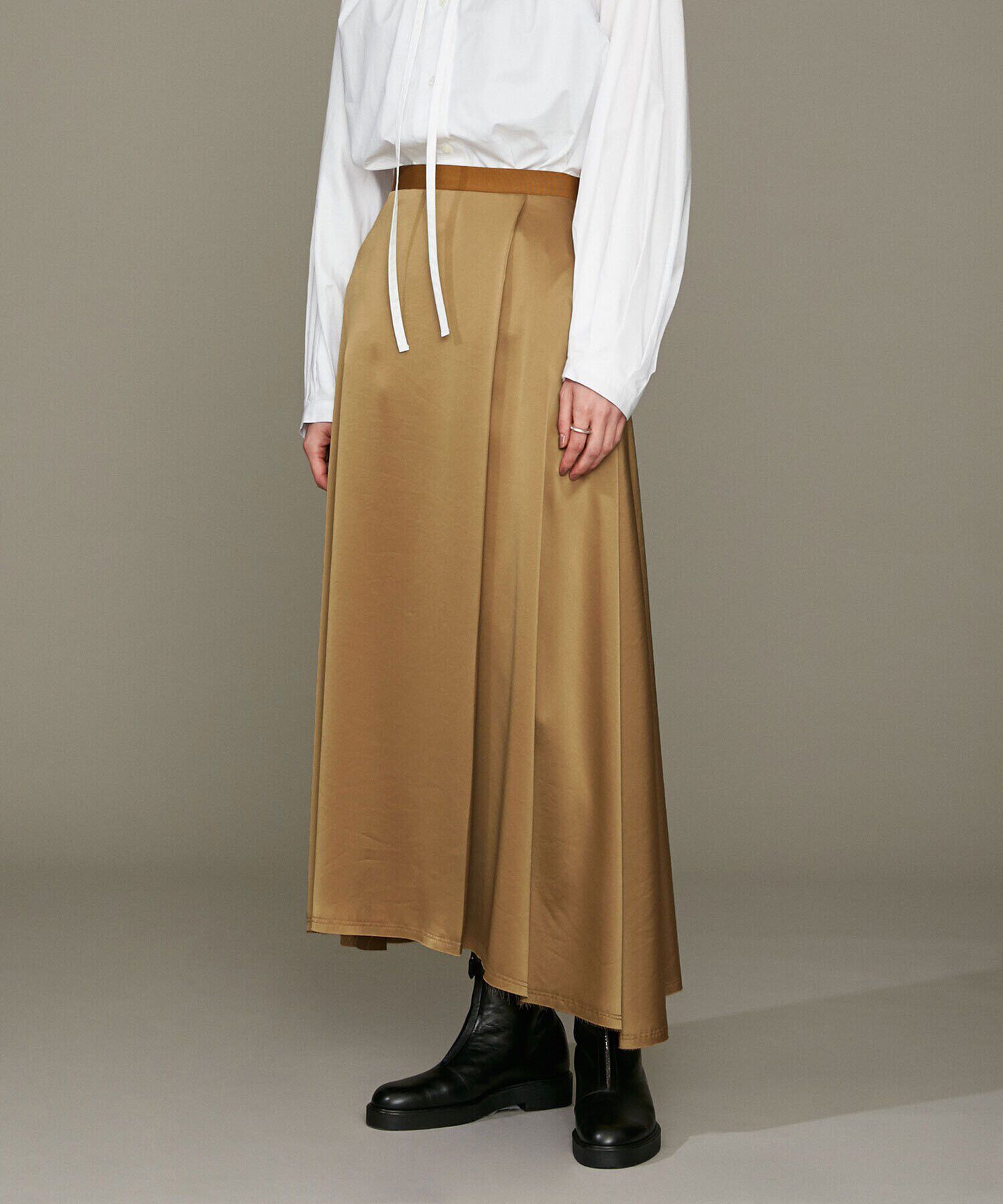 nano･universe「LB.01/イレヘムサテンウォッシュスカート」|スカート|キャメル4