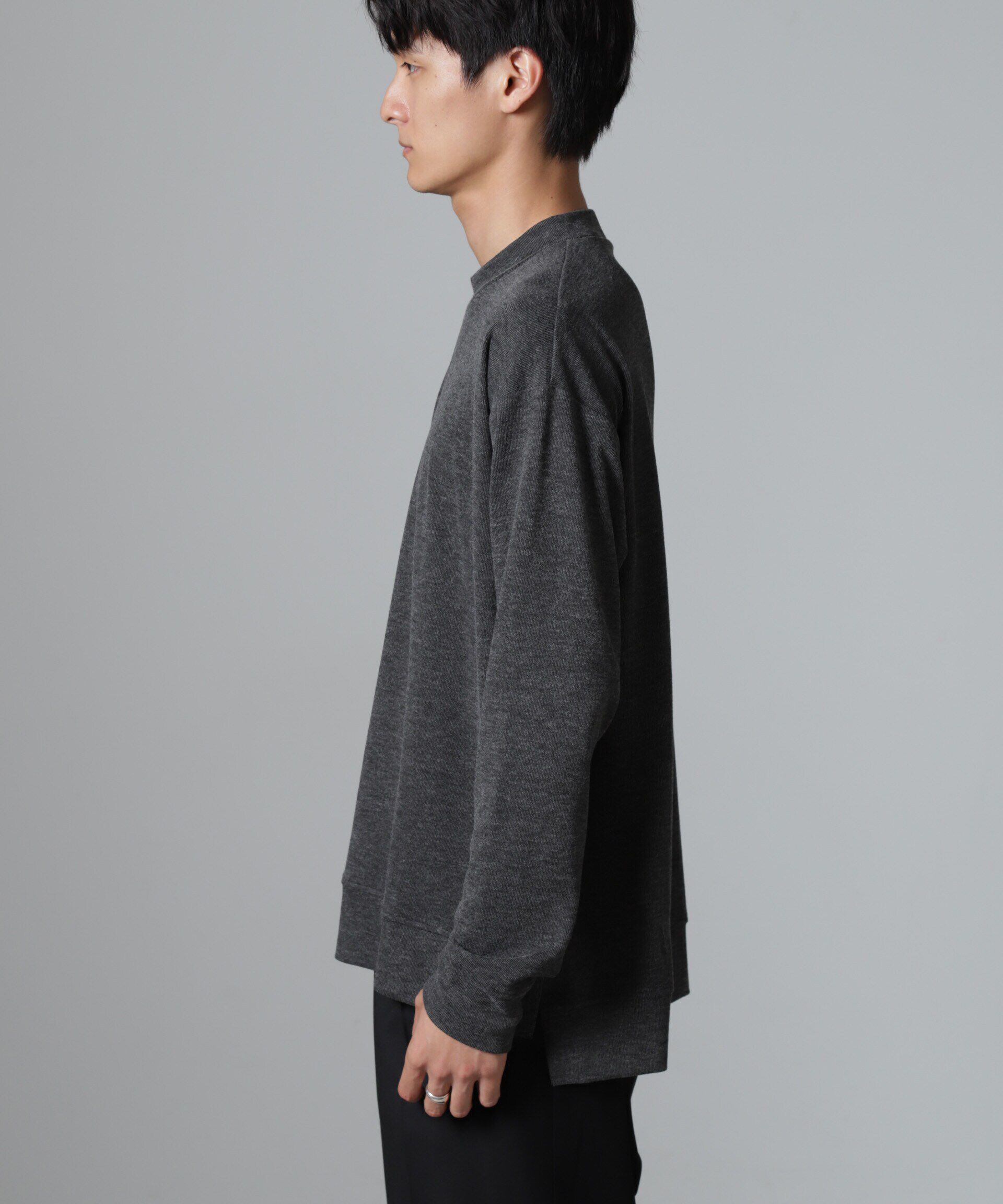 nano･universe「WEB限定/ストレッチテレコモックネックプルオーバー 長袖」|Tシャツ・カットソー|