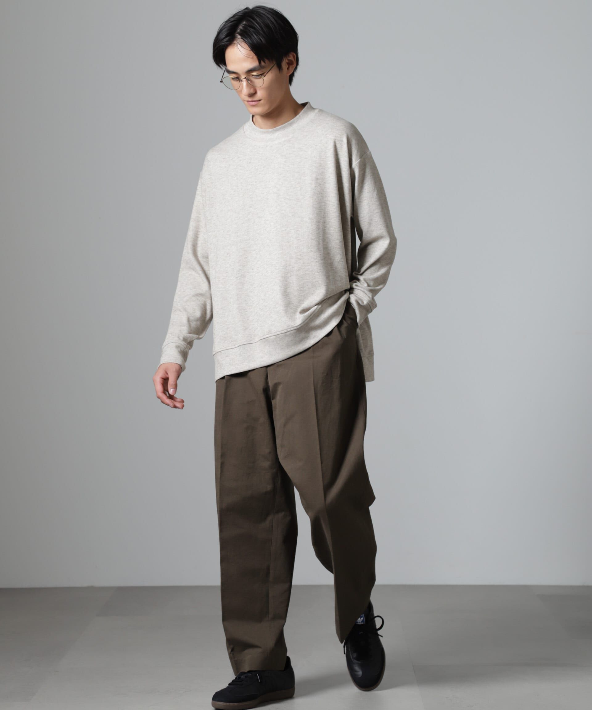 nano･universe「WEB限定/ストレッチテレコモックネックプルオーバー 長袖」|Tシャツ・カットソー|