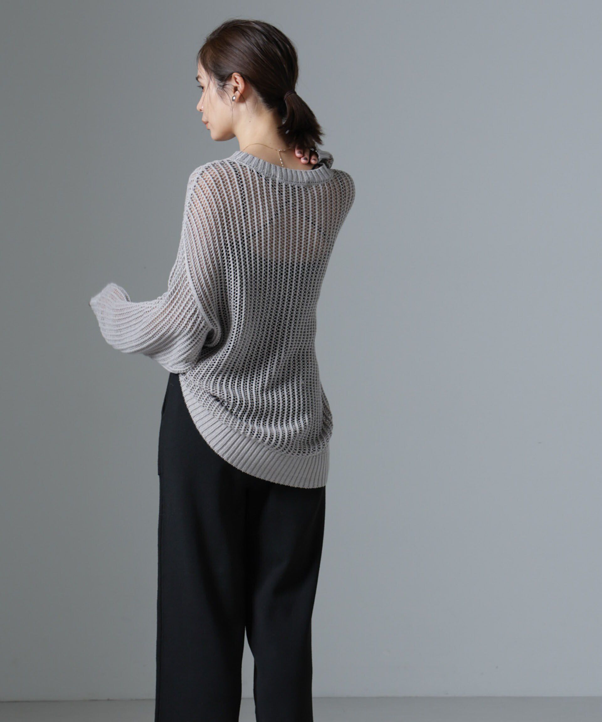 nano･universe「ポケットニットワイドパンツ（セットアップ可）」|チノ|