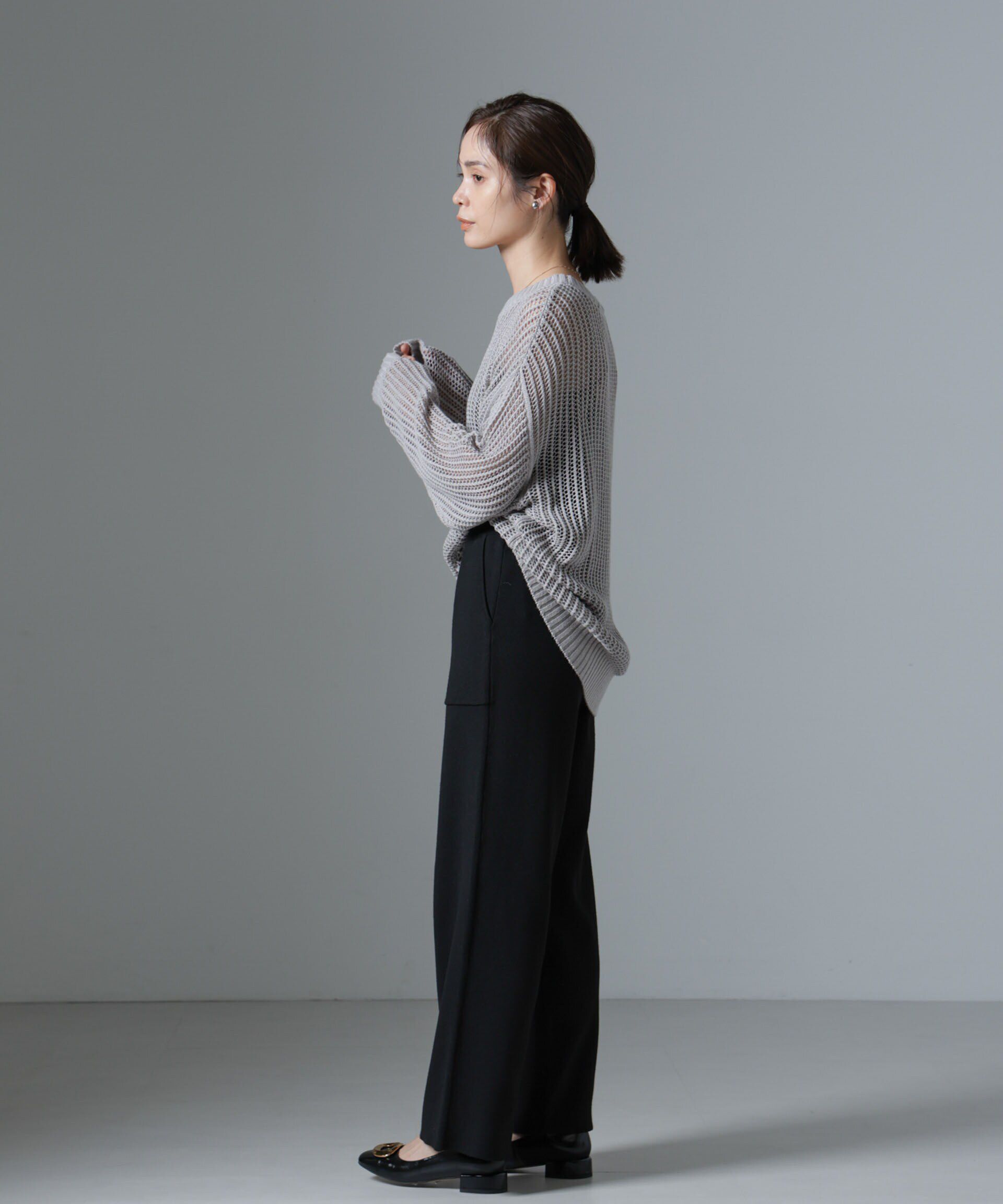 nano･universe「ポケットニットワイドパンツ（セットアップ可）」|チノ|