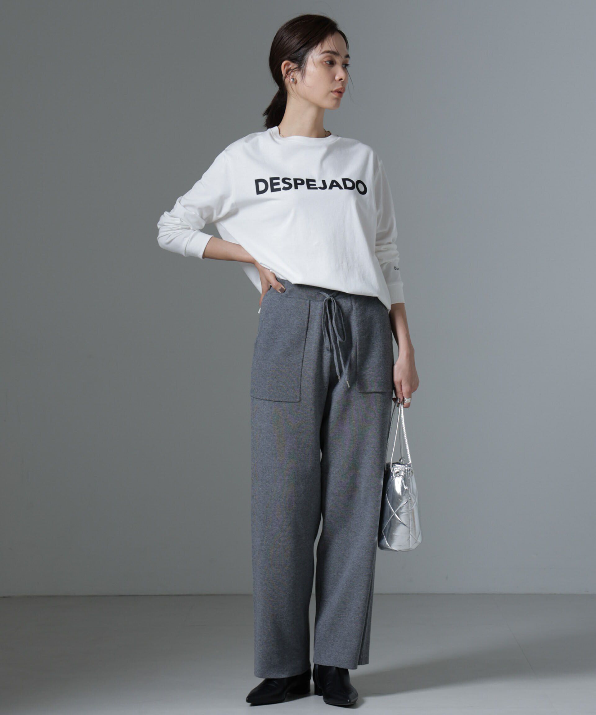 nano･universe「ポケットニットワイドパンツ（セットアップ可）」|チノ|