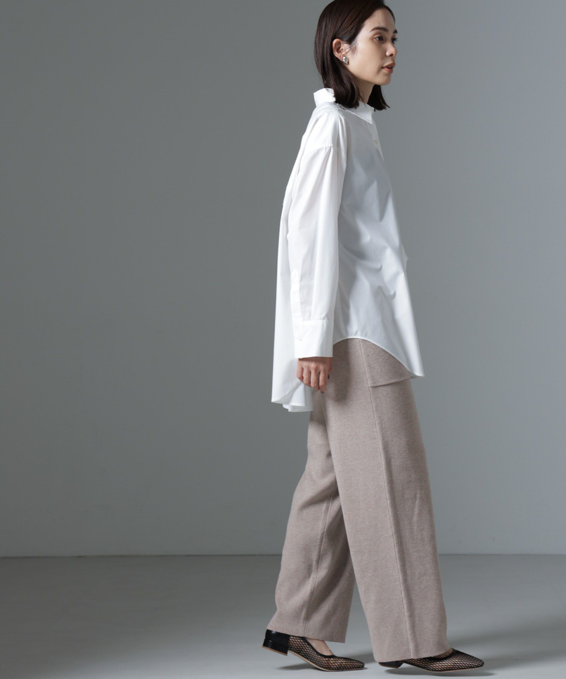 nano･universe「ポケットニットワイドパンツ（セットアップ可）」|チノ|