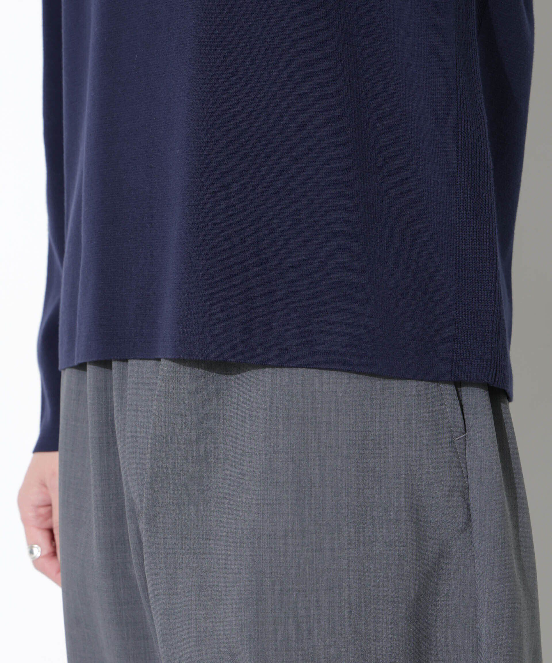 nano･universe「14ゲージミラノリブ ジャケTEE 長袖 （手洗い可能）」|ニット・セーター|