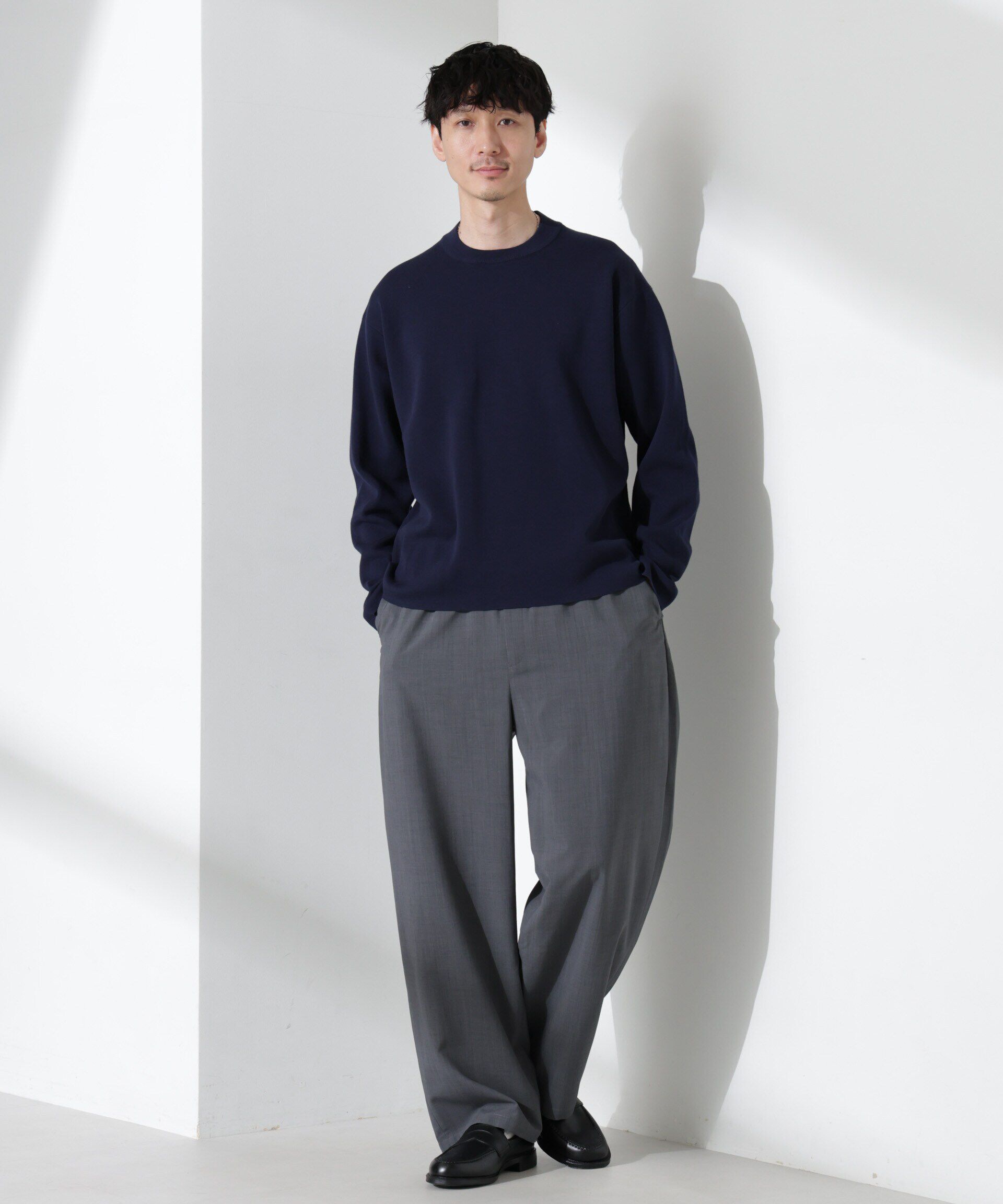 nano･universe「14ゲージミラノリブ ジャケTEE 長袖 （手洗い可能）」|ニット・セーター|