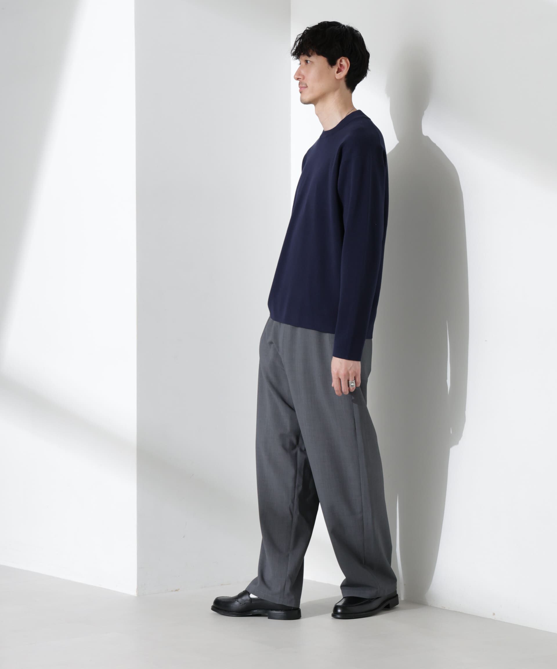 nano･universe「14ゲージミラノリブ ジャケTEE 長袖 （手洗い可能）」|ニット・セーター|