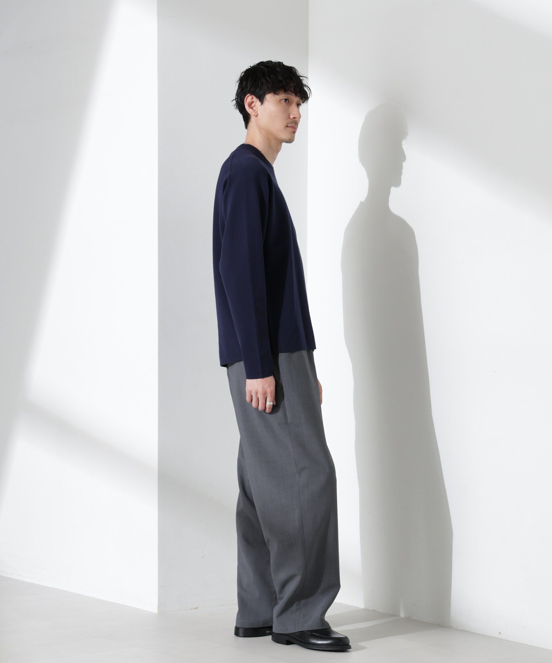 nano･universe「14ゲージミラノリブ ジャケTEE 長袖 （手洗い可能）」|ニット・セーター|