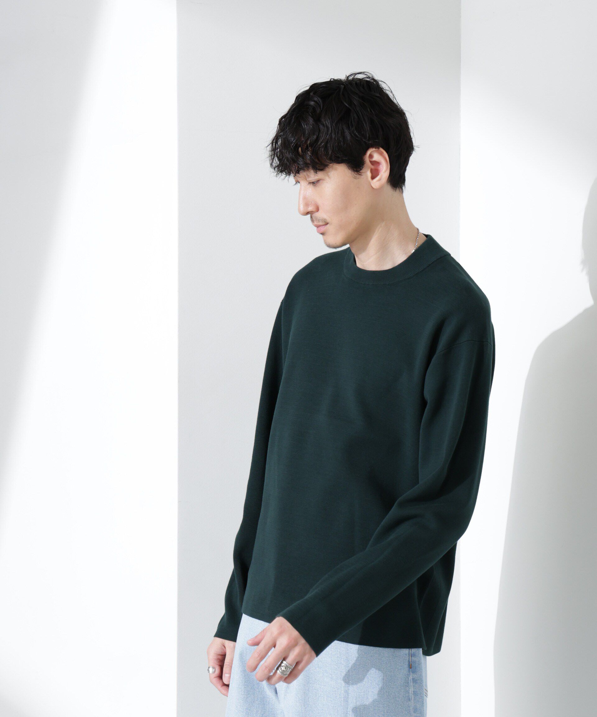 nano･universe「14ゲージミラノリブ ジャケTEE 長袖 （手洗い可能）」|ニット・セーター|