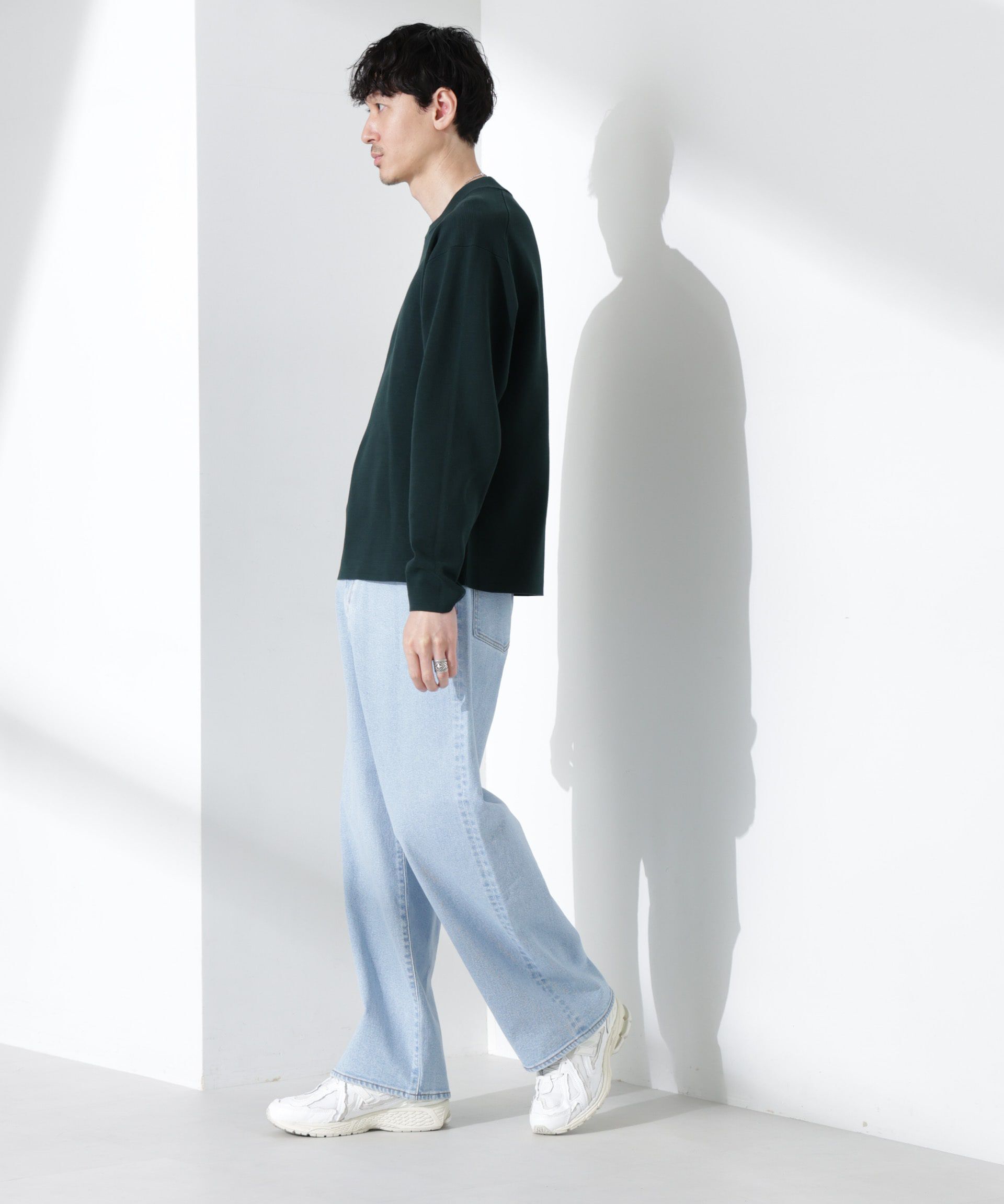 nano･universe「14ゲージミラノリブ ジャケTEE 長袖 （手洗い可能）」|ニット・セーター|