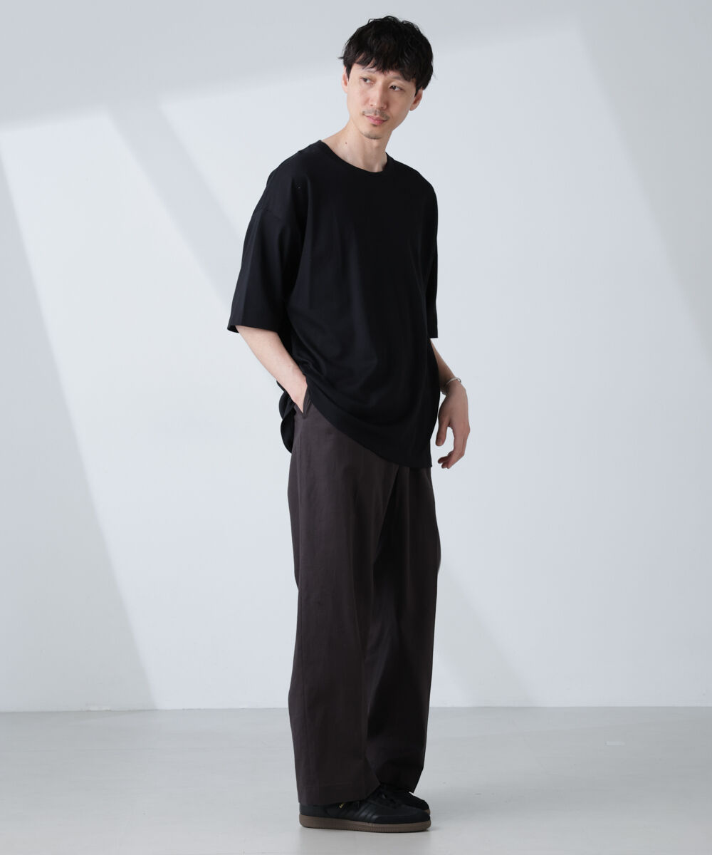 nano･universe「WEB限定/Anti Soaked(R)  汗染み防止 クルーネック ビッグシルエットTシャツ」|Tシャツ・カットソー|