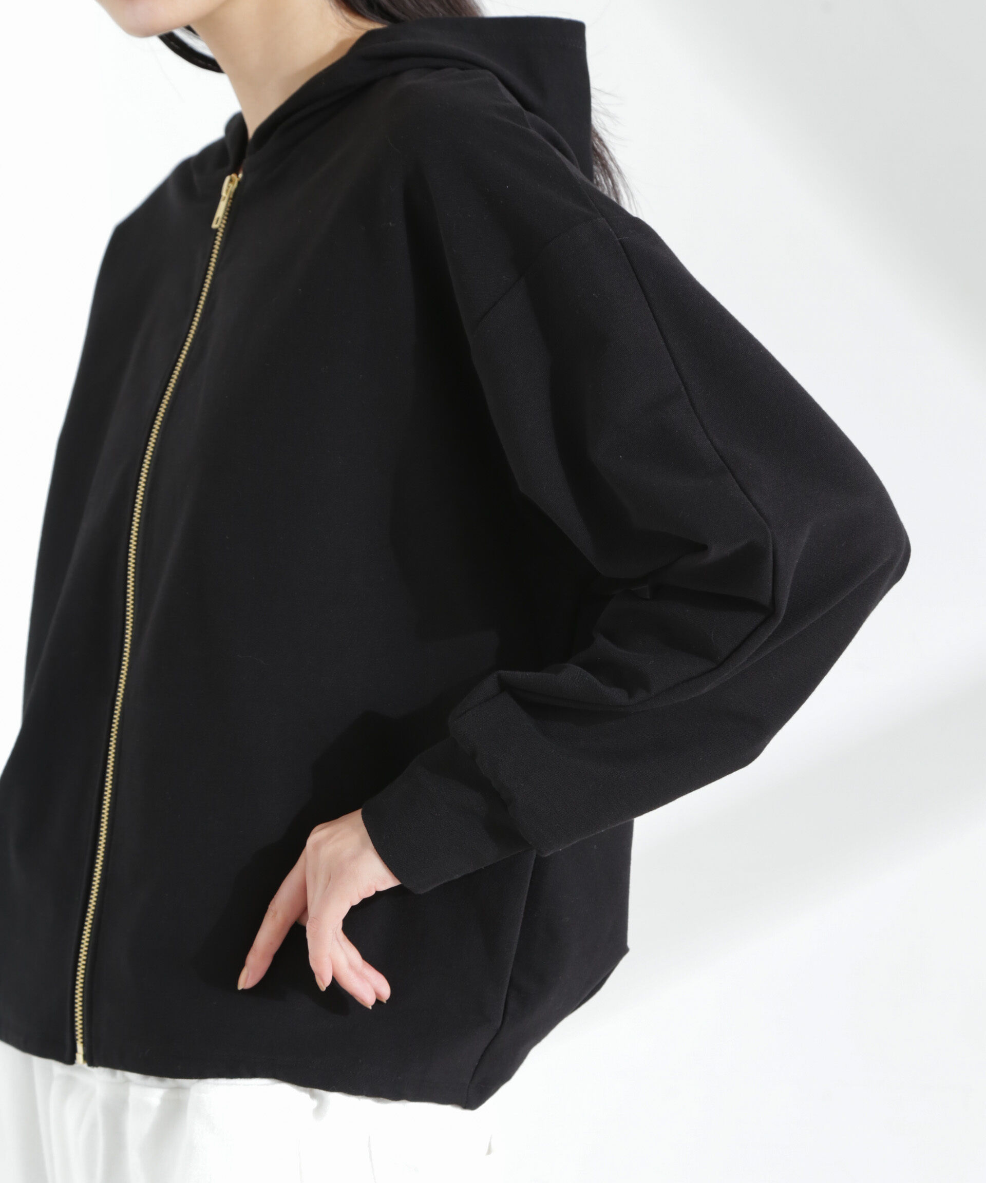 nano･universe「「MC」coveross(R)ツイル調 冷感プレーティング天竺ジップアップパーカー」|Tシャツ・カットソー|