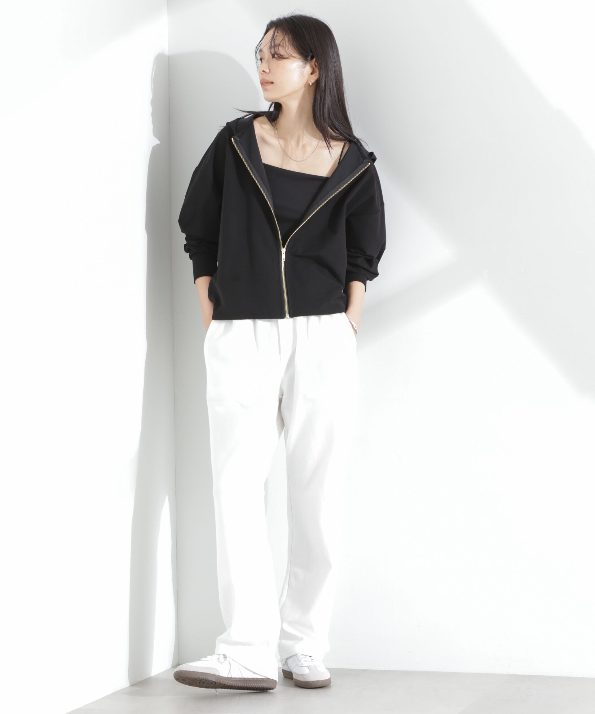 nano･universe「「MC」coveross(R)ツイル調 冷感プレーティング天竺ジップアップパーカー」|Tシャツ・カットソー|