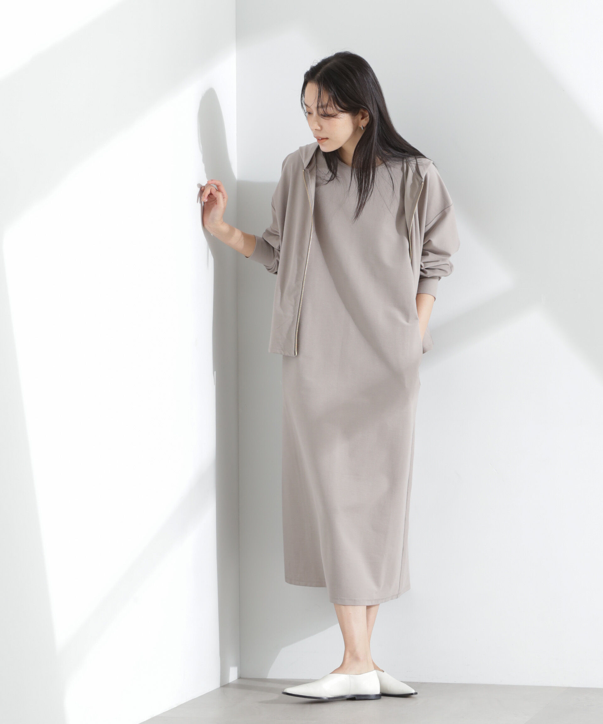 nano･universe「「MC」coveross(R)ツイル調 冷感プレーティング天竺ジップアップパーカー」|Tシャツ・カットソー|