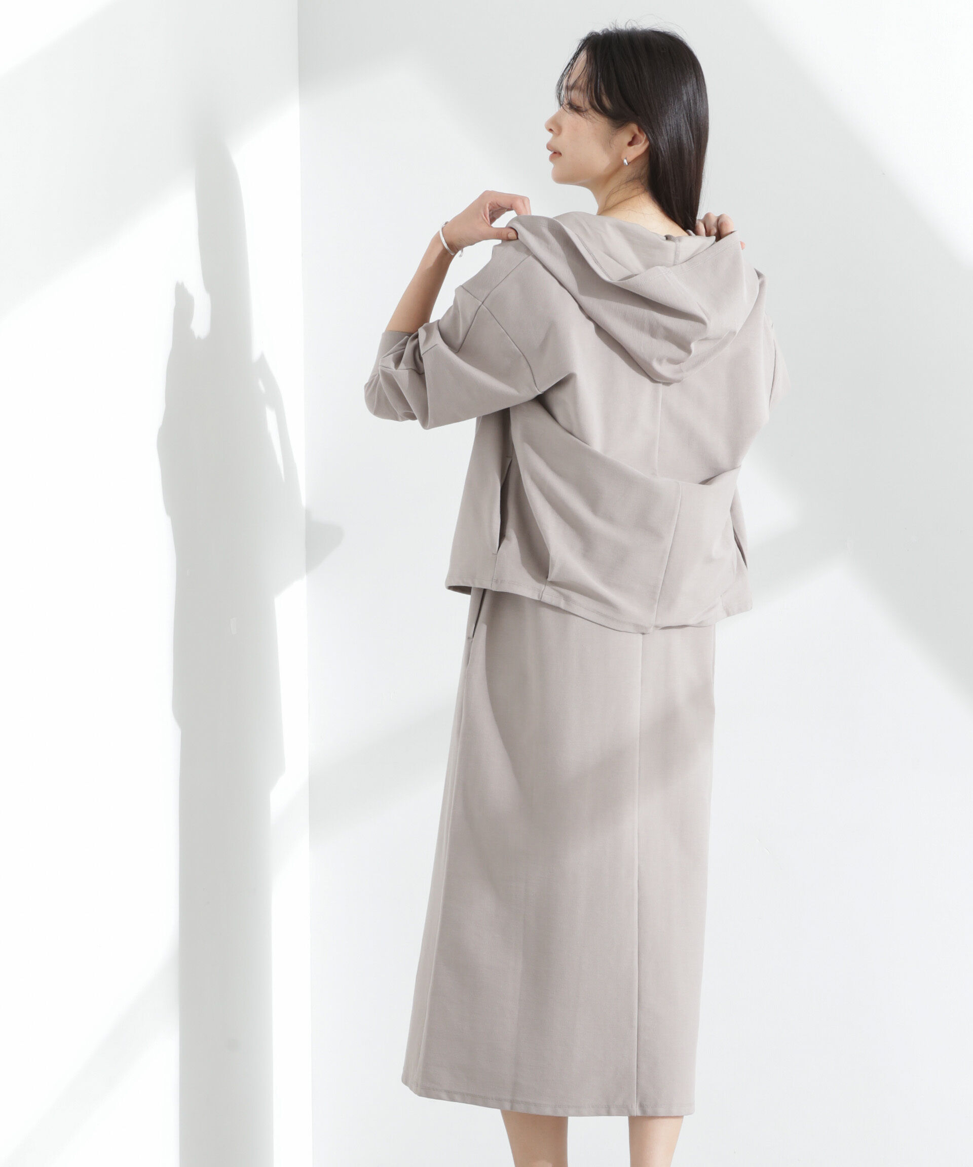 nano･universe「「MC」coveross(R)ツイル調 冷感プレーティング天竺ジップアップパーカー」|Tシャツ・カットソー|