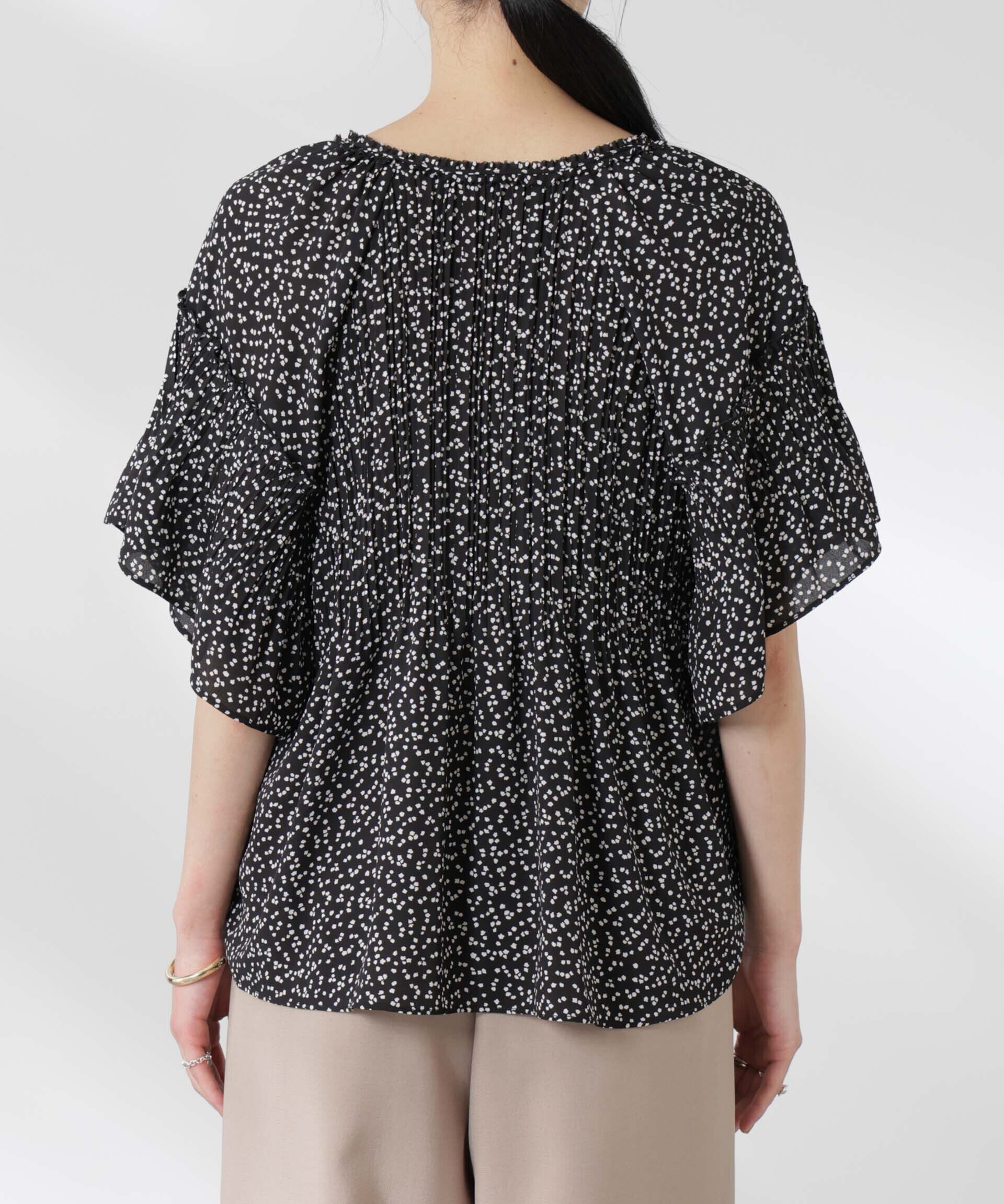 nano･universe「ランダムドットプリーツブラウス」|シャツ・ブラウス|