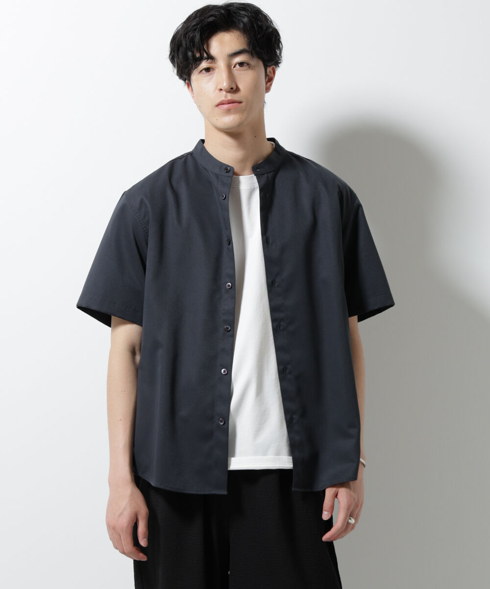 nano･universe「スタンダードバンドカラーシャツ/半袖」|シャツ・ブラウス|スミクロ1