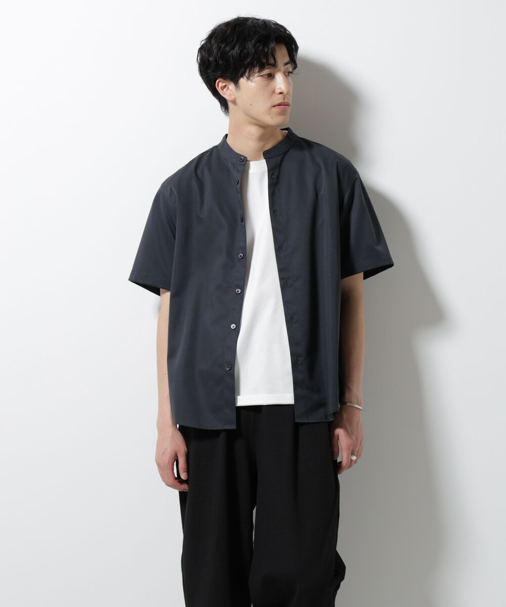 nano･universe「スタンダードバンドカラーシャツ/半袖」|シャツ・ブラウス|